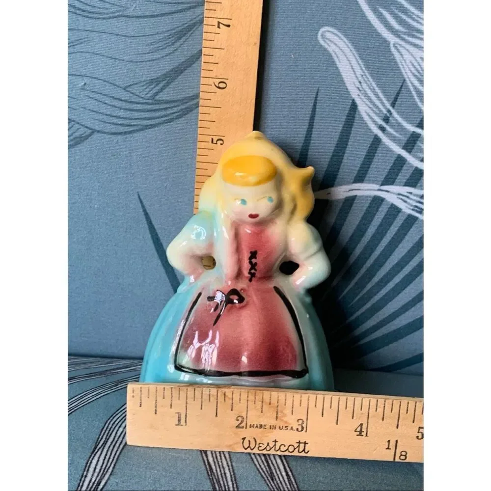2 Dutch Girl Planters Vase Ceramic Vintage MCM Retro Art Deco